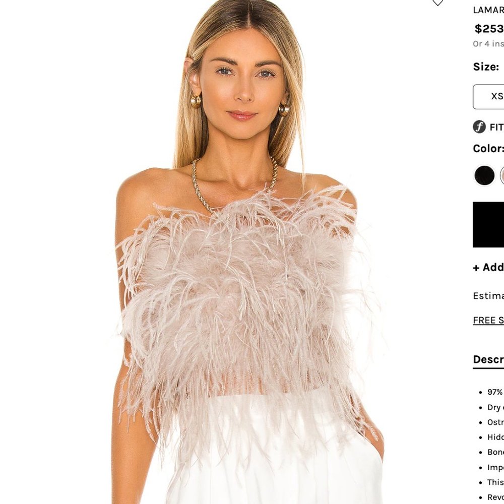 Lamarque Feather Top in Dusty Rose